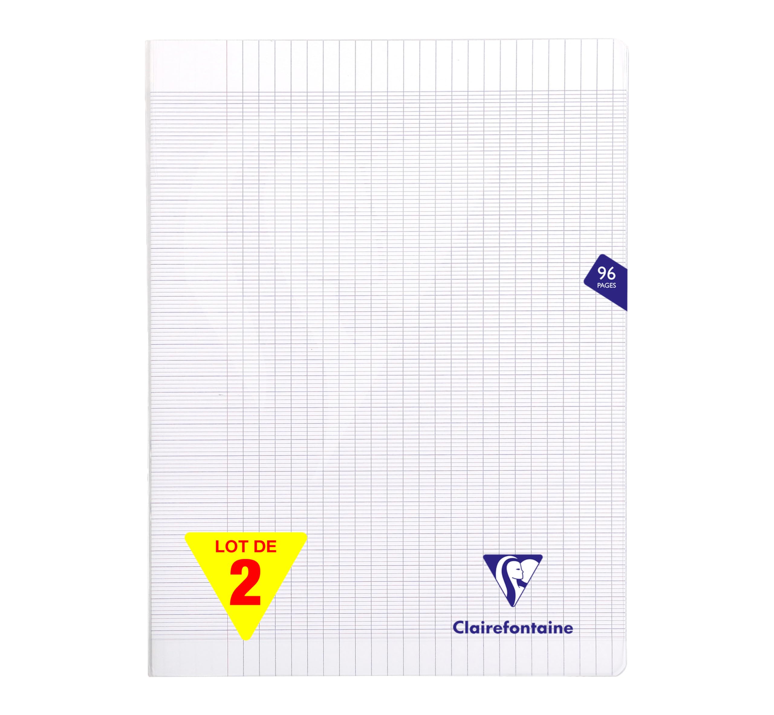 Clairefontaine 393361AMZC - One Pack of 2 Mimesys Stapled Notebooks - Size: 24x32 cm - 96 Seyes Ruled Pages - 90 g - Polypro Cover - Colour : Colourless