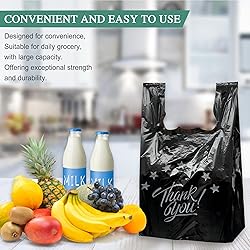 1000 Count Black “Thank You” T-Shirt Bags