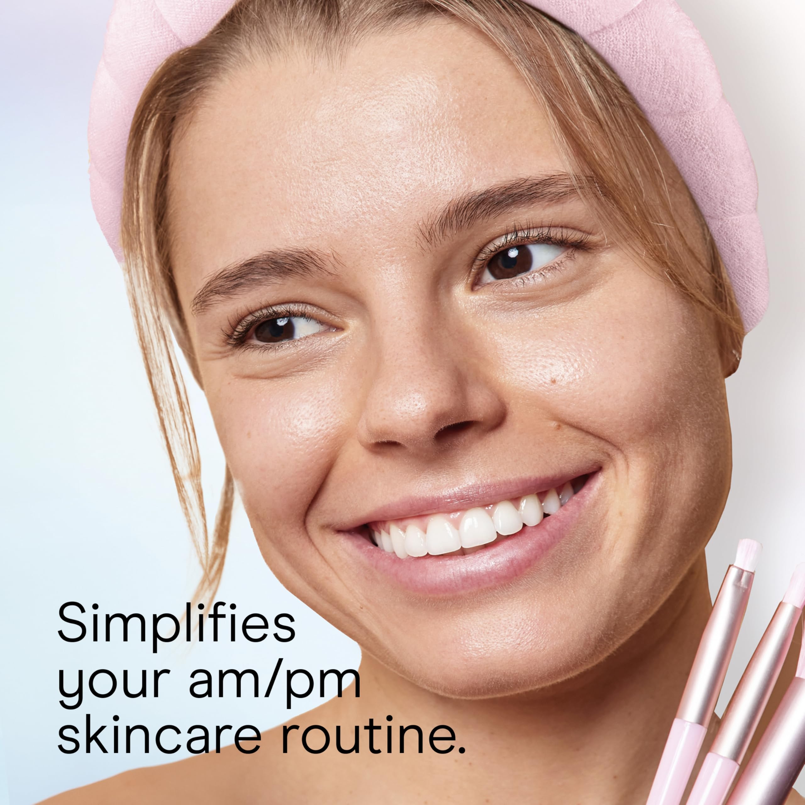 Conair Spa Makeup and Face Washing Headband, Pink Bubble Design, 1 Count, Ultra-Absorbent Microfiber Headband for Washing Face, Soft Terry Cloth, No-Squeeze, No-Pull Band Gentle on Hair and Head