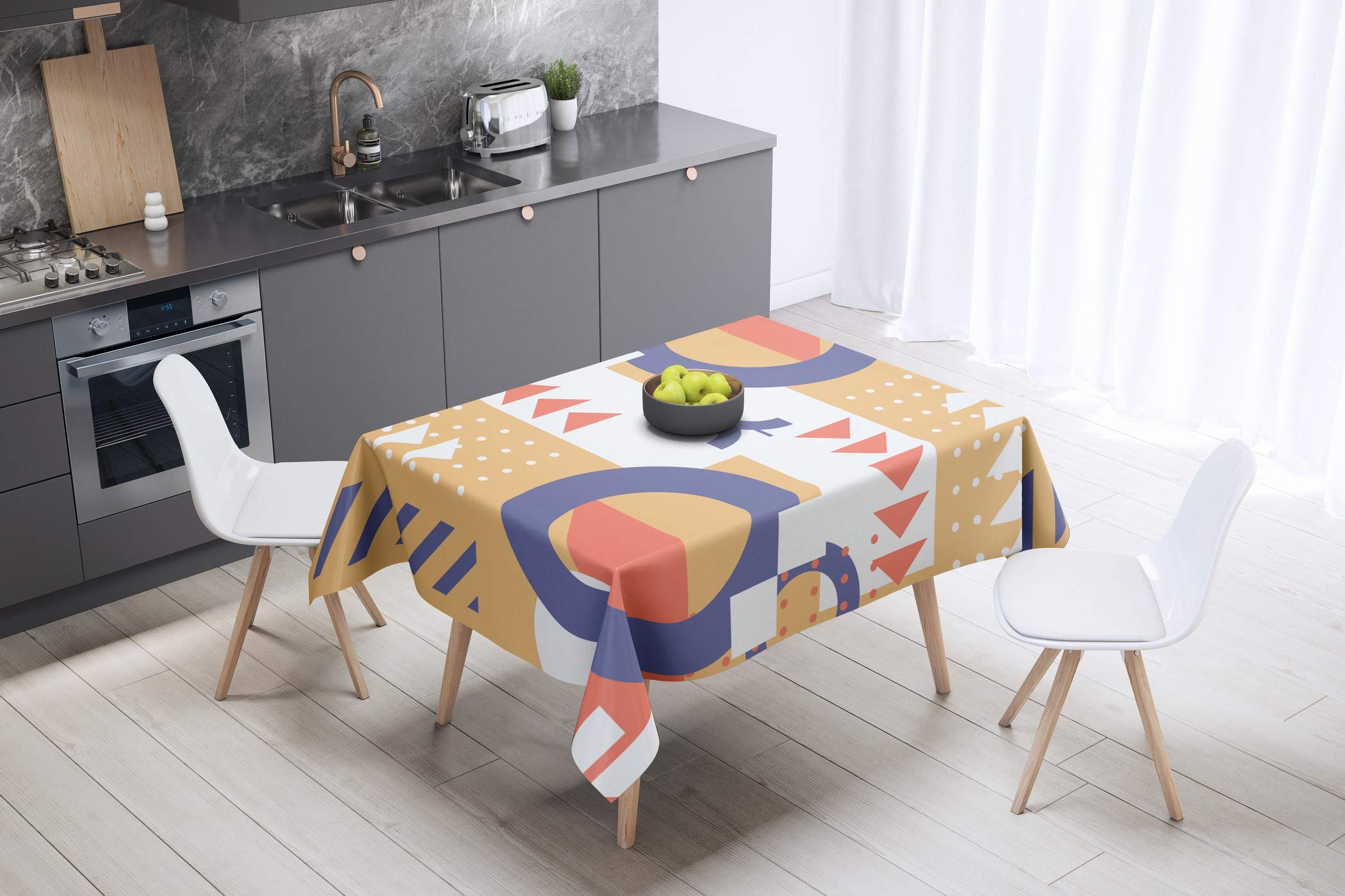 Bonamaison Kitchen Decoration, Tablecloth, 140cm x 140cm - Designed and Manufactured in Turkey