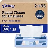 Kleenex Professional Facial Tissue, Bulk, 64 Boxes x 48 Tissues (21195) | Flat Junior Boxes, Soft &amp; Strong, Premium Tier