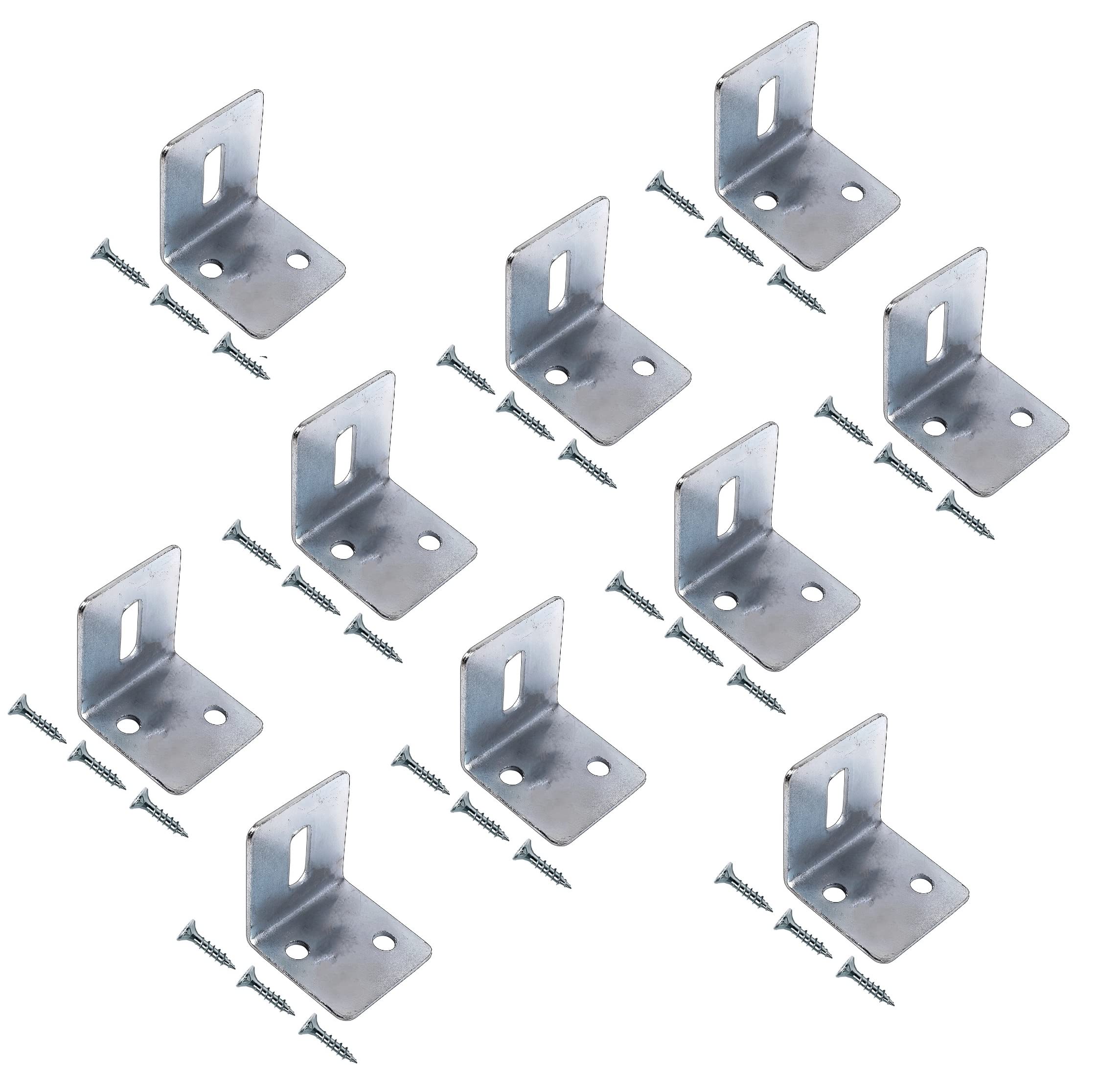 TERF® Heavy Duty Standard Worktop Bracket 25mm (1 inch) Square Worktop Brace Bracket including Fixing Screw - Pack of 10