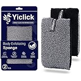 Yiclick Exfoliating Body Scrubber (2 Pack), Exfoliating Body Sponge for Shower Bath, Body Exfoliator Scrubber, Dead Skin Exfoliator for Body Scrub, Exfoliating Loofah Washcloth Gloves with Handle
