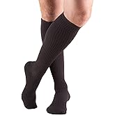 Truform Compression Socks, 15-20 mmHg, Men's Gym Socks, Knee High Over Calf Length, Brown, X-Large