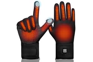 DEORFGO Heated Glove Liners for Men Women, Rechargeable Electric Gloves Battery Hand Warmer for Winter Sports Snow Biking Riding Skiing