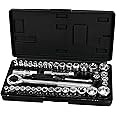 Performance Tool 1950 40-Piece Socket Set for Mechanics and DIY Enthusiasts - Durable and Versatile Tool Kit for Automotive and Home Repairs