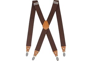 Doloise Adjustable Elastic X Back Style Suspenders for Men's and Women's With Strong Metal Clips