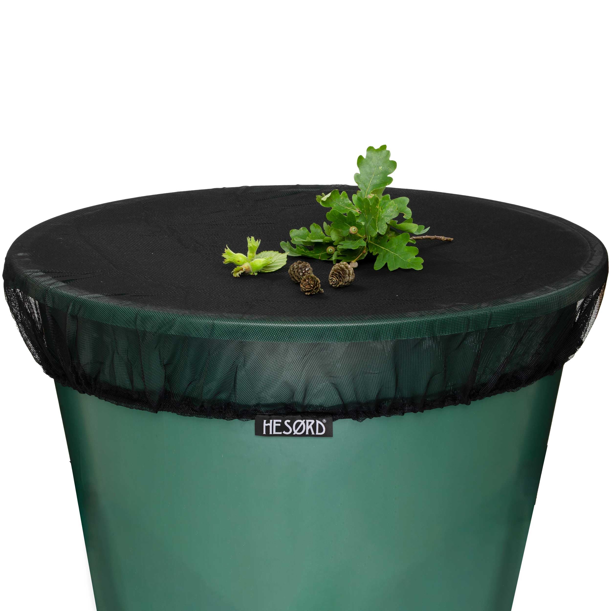 Water butt cover/Rain barrel net with elastic band for tight hold - better in comparison to slack cords, cover for mosquitoes, leaves and small animals in your garden - Diameter 60 cm