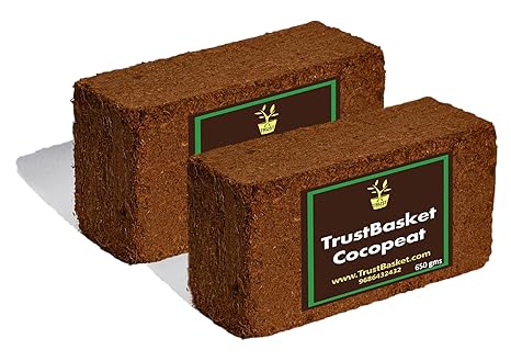 COCOPEAT BLOCK(650 grams)-EXPANDS TO 16 LITRES OF COCO PEAT POWDER (SET OF TWO 650grm BLOCKS)