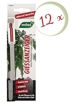 Oleanderhof® Sparset: 12 x WESTLAND® Gießanzeiger für Blumenerde, 16 cm steingrau + gratis Oleanderhof Flyer