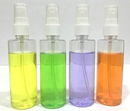 SPC Empty Cylindrical Plastic Transparent Refillable Mist Spray Bottle (100ml, White) Set of