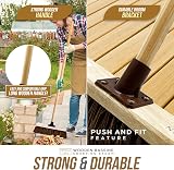 Newman and Cole 12in Outdoor Broom with Wooden Handle Natural Bassine Bristles view 5