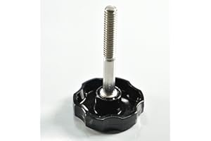 LOCEZY 1/4"-20 x 2" Thumb Screw Stainless Steel Standard/Coarse Threads Clamping Rosette Knobs Black - Made in The USA (8)