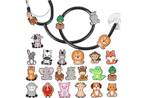 LUNECLAT Zoo Animals Stethoscope Charm Tag for Nurse - 20Pcs Cute Animal Medical Plastic Stethoscope Decor Accessories, Present for Pediatric Doctor & Veterinarian, Medical Worker Nursing Graduation