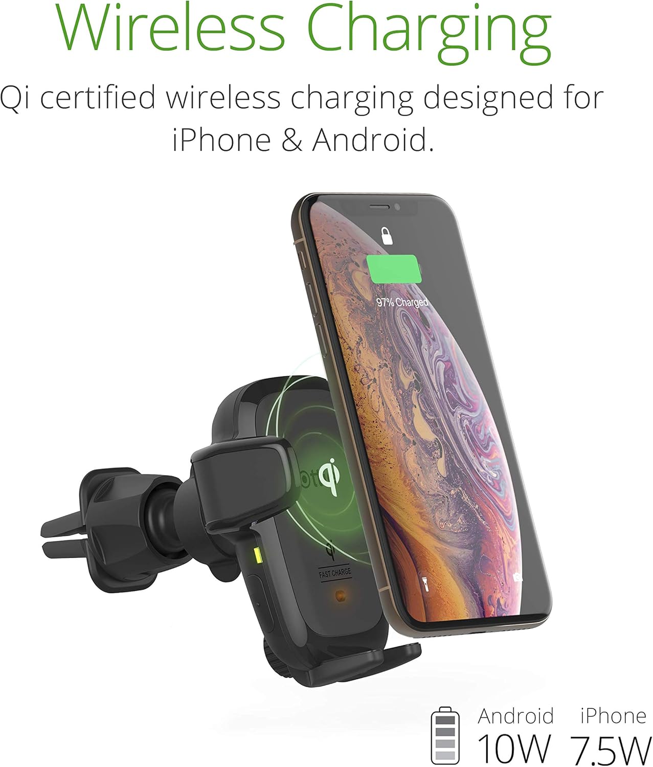 iOttie Auto SenseQi Aufladen Automatische Klemmung CD + Entlüftung für iPhone XS Max R 8 Plus 10 W für Samsung Galaxy S10 E S9 S8 Plus Edge - Image 4