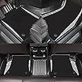 Bling Diamond Floor Mats Fit for BMW X5 2019-2025 (5-Seater Only) Double Layer Custom Fit Silver Rhinestone Nylon Carpet & Shiny Carbon Fiber Pattern Base, Silver