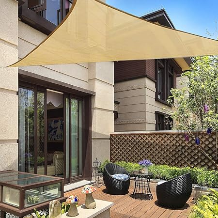 Amazon Com Qozy Patio Sun Shade Sail Triangle 16 5 X 16 5 X 16