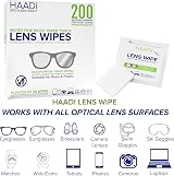 HAADI Glasses Cleaner Wipes 200 Pack Individually Wrapped 6x5 in view 2