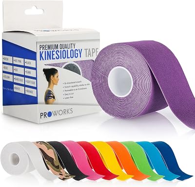 Proworks Kinesiology Tape 5m Roll Elastic Muscle Support Purple