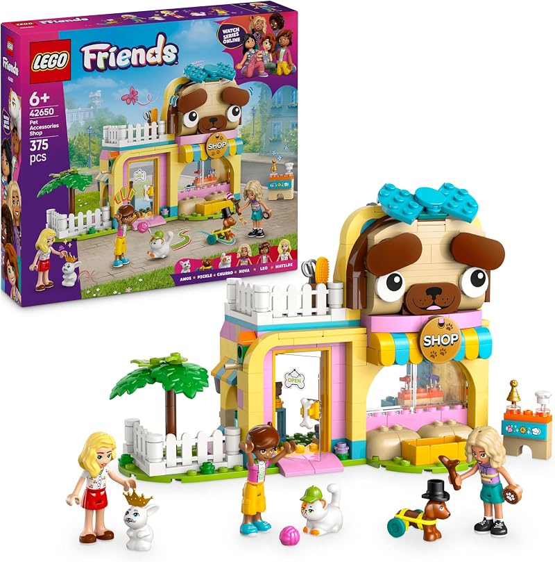 LEGO Friends Pet Accessories Shop Toy 42650 with 3 Dolls & Pet Figures