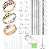 38 Pcs Ring Sizer Adjuster for Loose Rings with Ring Size Measuring Tool, Plug-in Invisible Ring Guards Silicone Tightener EVA Foam Ring Size Adjuster Set with Polishing Cloth
