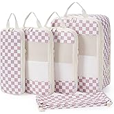 Narwey 6 Set/5 Set Compression Packing Cubes for Travel Kids Women Carry on, Packing Organizers Bag for Backpack Luggage Suitcase Duffle Bags