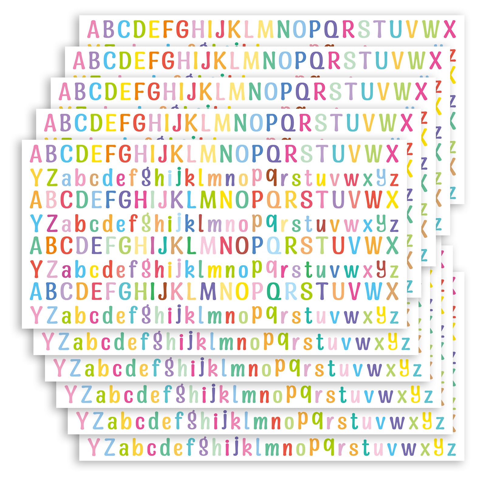 2080 Pcs Letters Stickers 0.5 Inch Colorful