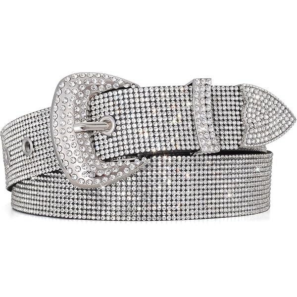 WELROG Rhinestone Belt for Women，Bling Crystal Vintage 