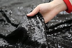 Poise3EHome Black Sequin Backdrop Curtains, 4