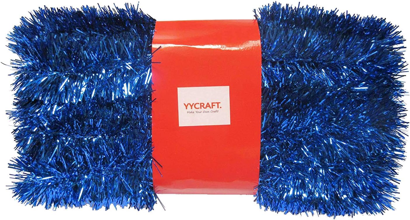 Wreaths, Garlands & Swags - YYCRAFT 15 Yards (45 Feet) Commercial Length Thick Foil Tinsel Christmas Garland Classic Christmas Decorations, Royal