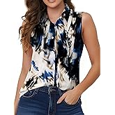 TOLOVIC Wrinkle Free Womens Sleeveless Button Down Shirts for Women Stretch Business Office Formal Work Blouses Tops