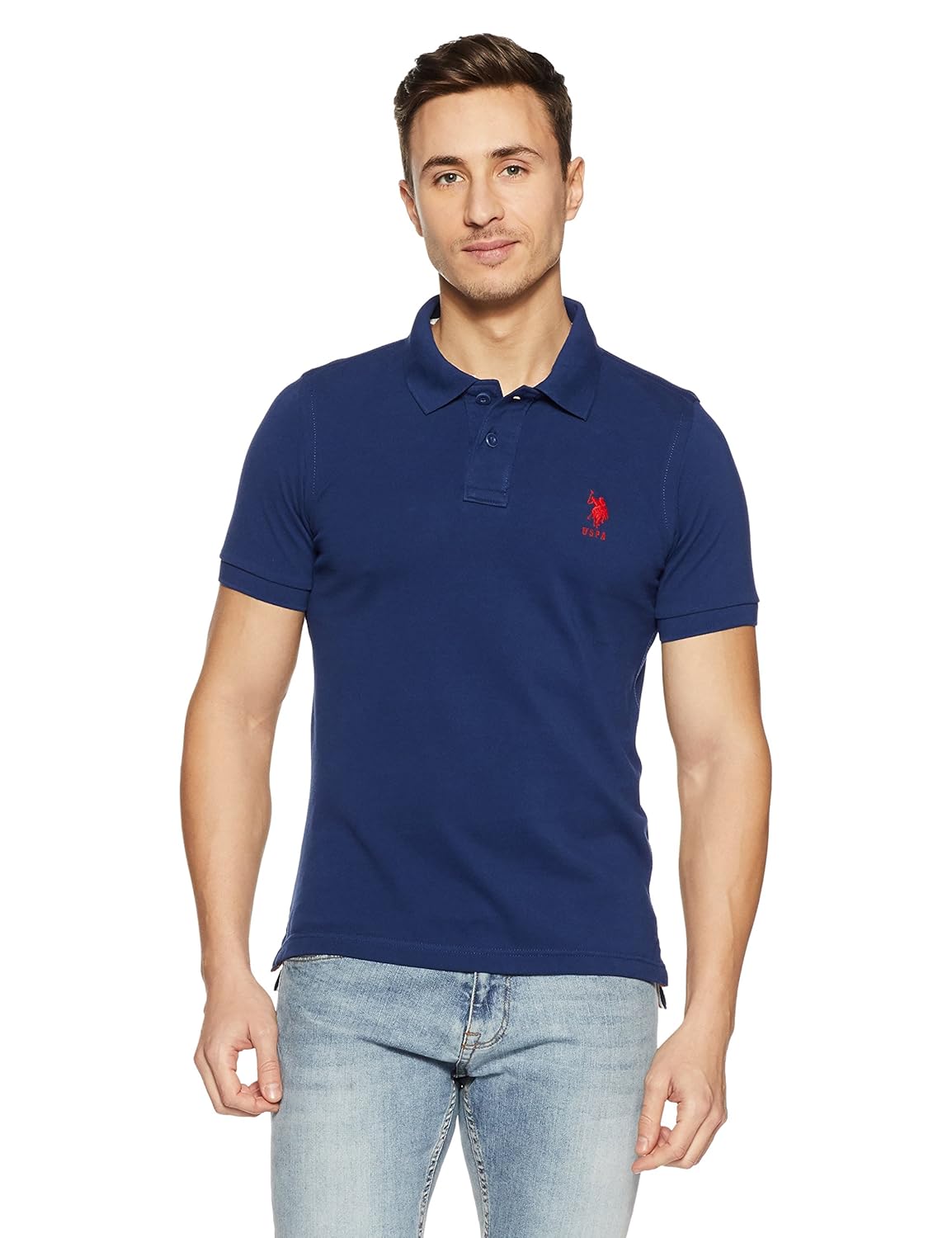us polo association men's solid regular fit polo