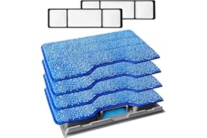 KEEPOW Reusable Mop Pads Refills Compatible with Shark VACMOP VM252 VM200 VM401 VM180 VM252GN VC205 VM250 Cordless Hard Floor Vacuum Mop, VMP30 Compatible with VACMOP Replacement Pads, 4+2+1 Pack