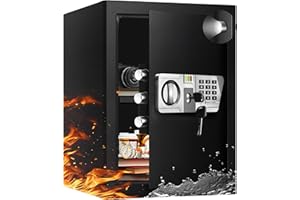 YAYAG 2.5 Cu ft Home Safe Box Fireproof Waterproof for Documents - Steel Security Electronic Safety Box with Emergency Extern