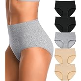 IROCUE High Waisted Postpartum Underwear Womens Cotton Underwear Soft Breathable Full Coverage Stretch Panties Multipack