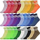 30 Pairs Women's Athletic Socks 30 Colors Lightweight Moisture Wicking Comfortable Quarter Socks for Women (Fits US Size 9-11 No Repeat Colors)