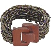 Coiris Multi Layers Seed Beads Wide Bangle Strand Bracelet for Women (BR1167)&hellip;