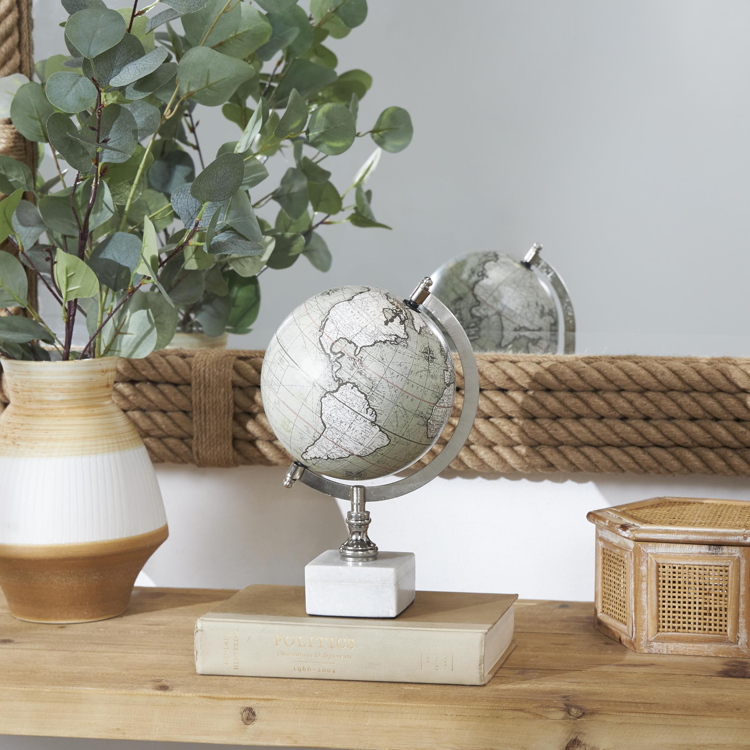 Deco 79 Marble Globe with Marble Base, 7