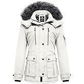 wantdo Women's Quilted Winter Coat Warm Puffer Jacket Thicken Parka with Removable Hood