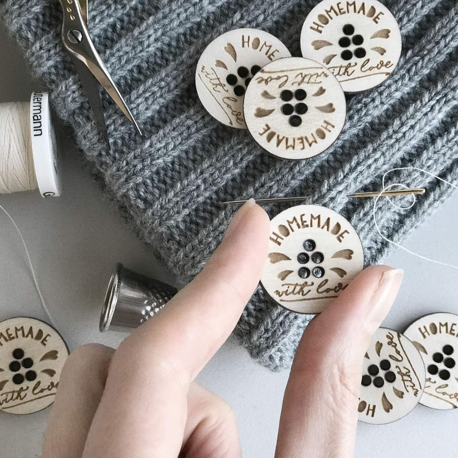 Personalized Wooden Buttons Engraved, Custom Buttons, Handmade for