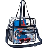 Paxiland Clear Bag for Stadium Events, 12x6x12 Inches Clear Tote Bag with Detachable Strap for Sports, Concert, Work, Travel