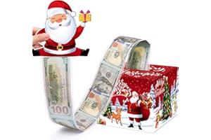 Meiidoshine Christmas Money Box for Cash Gift Pull, Surprise Money Holder for Kids Adults with 50Pcs Transparent Bags - Fun Ways to Give Cash As A Gift for Your Loved Ones