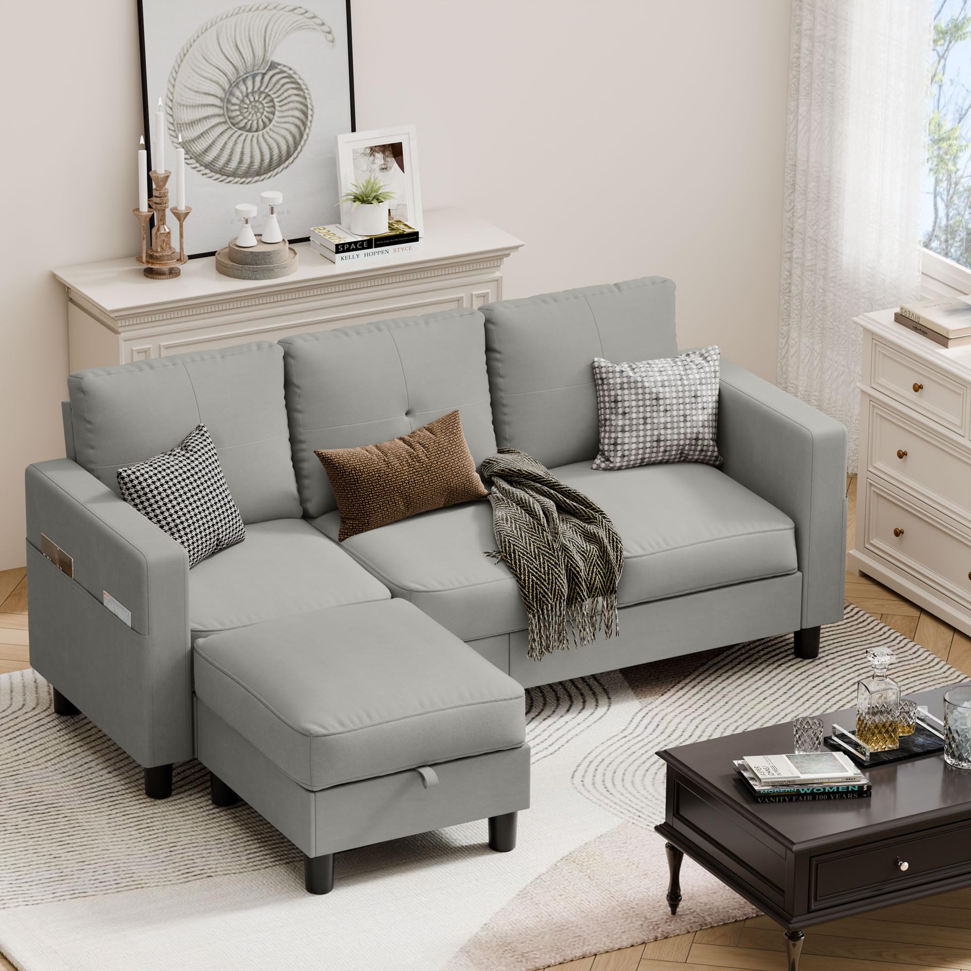 JAMFLY Convertible Sectional Couches for Living