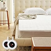 Templewet Electric Mattress Pad Queen Size 60"x80"- Electric Mattress Pad Dual Control with 10 Heat Settings & 10 Hour Auto Off,Fit up to 18" Deep Pocket,ETL