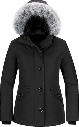 snow jacket with fur hood