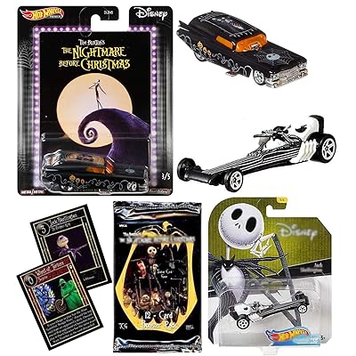 Buy Funny Nightmare Jack Skellington Caddy Car Premium Real Riders Disney Car Die Cast Bundled Wicked Night Before Christmas Drag Racer Character Car Halloweentown Trading Card Game Pack 3 Items Online In