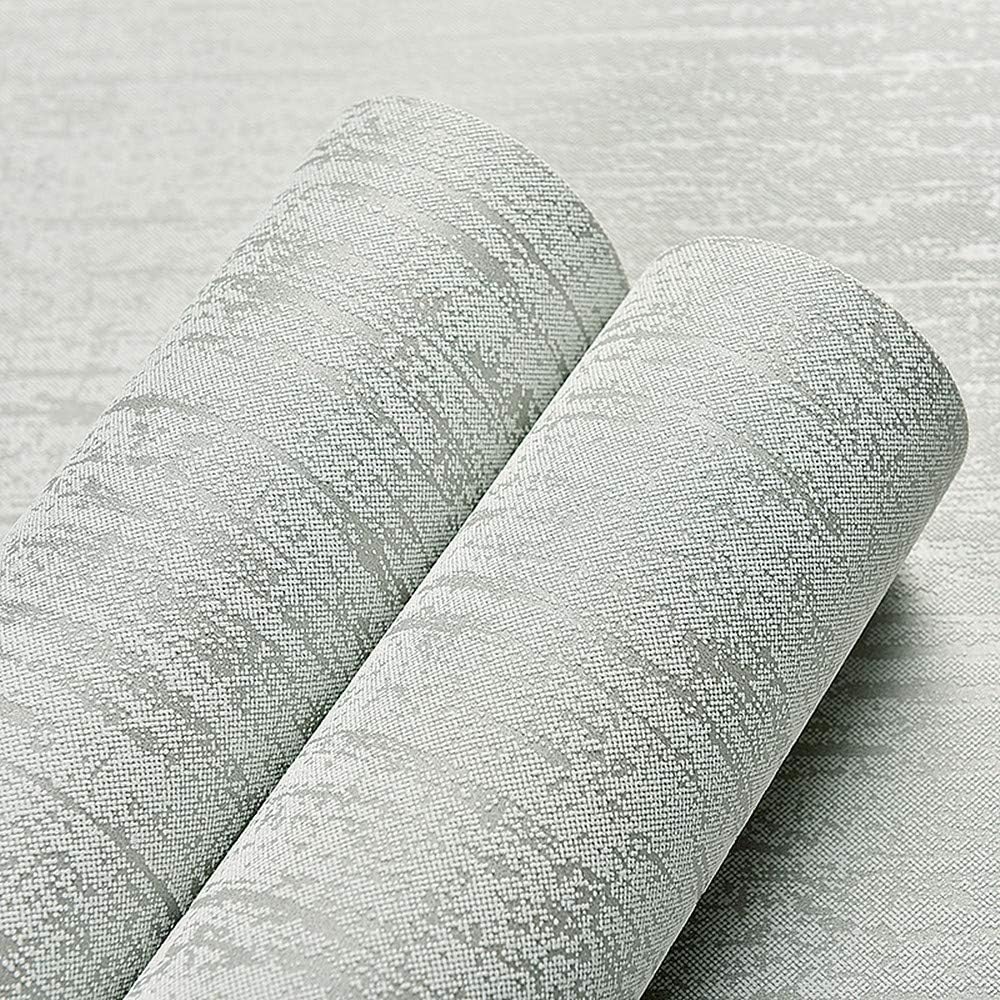 Birwall Faux Textured Diatom mud Ooze Wallpaper in Livingroom Bedroom Kitchen Powder Room, 57 Square Ft/Roll (Grey)