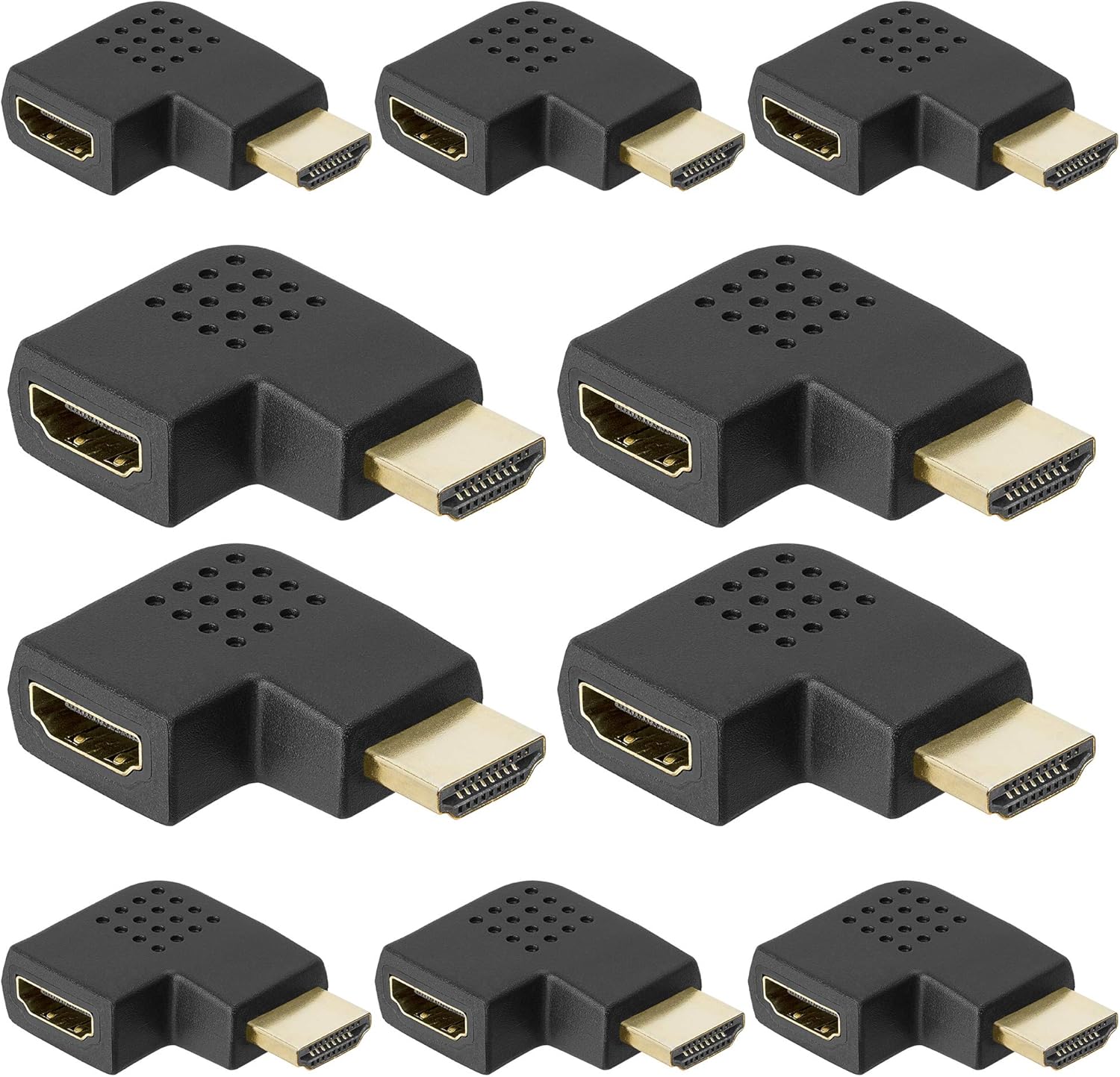 Cmple - [10 PACK] HDMI Male to Female Right Angle Adapter Vertical Flat Left 90 Degree HDMI to HDMI Converter, 4K 3D HDMI Extender for Roku,PS3,PS4,FireStick, Chromecast, Nintendo Switch, HDTV, Laptop: Home Audio & Theater