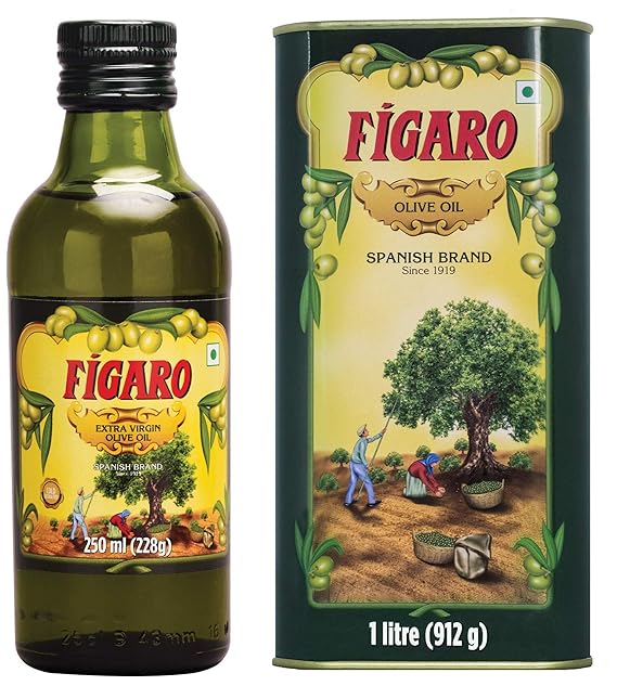 Figaro Extra Virgin Olive Oil, 250ml + Figaro Olive Oil Tin, 1L Amazon