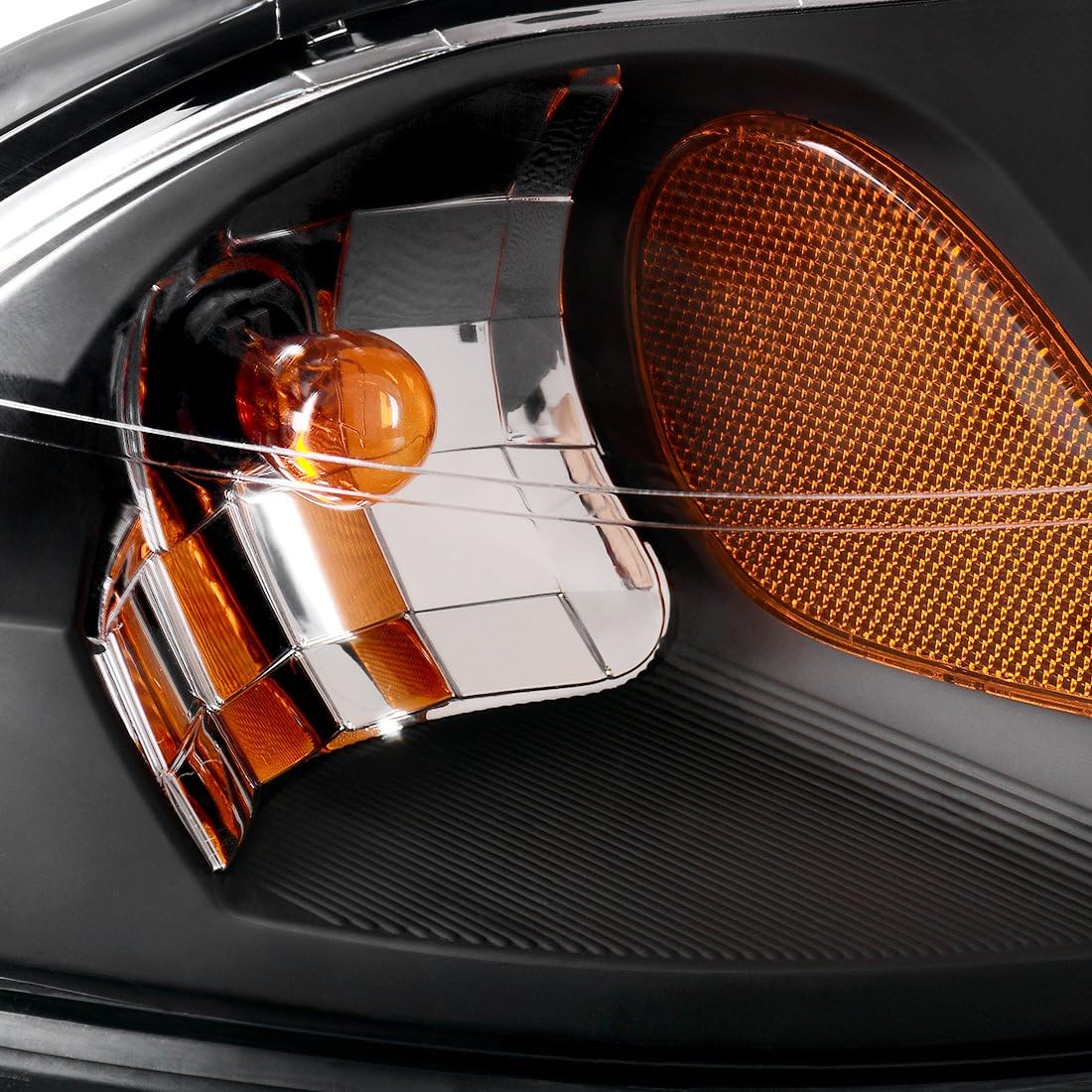 Amazon Com Autosaver88 Headlight Assembly Compatible With 2000 2005 Chevy Impala Replacement Black Housing Amber Reflector Clear Lens Automotive